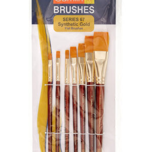 CAMEL PAINT BRUSH - FLAT SYNTHETIC GOLD, SET OF 7