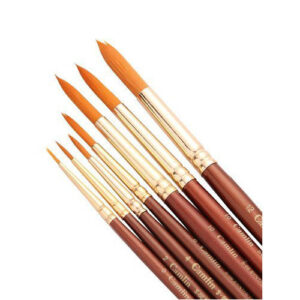 CAMEL PAINT BRUSH ROUND SYNTHETIC GOLD, SET OF 7