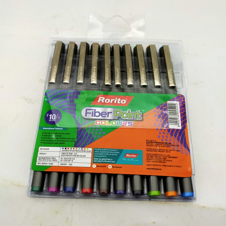 Fiberpoint RORITO FIBERPOINT COLOURS (PACK OF 10 MULTI COLOUR PENS) – SINGH SONS ...