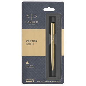 PARKER VECTOR GOLD BALL PEN REFILLABLE - INK COLOR – BLUE