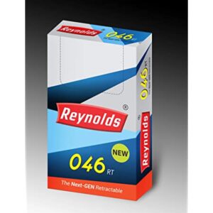 REYNOLDS 046 RETRACTABLE BALLPOINT PENS, FINE TIP , BLUE INK