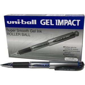 UNIBALL IMPACT GEL PENS WITH RUBBER GRIP, BLUE & BLACK , 1MM NIB