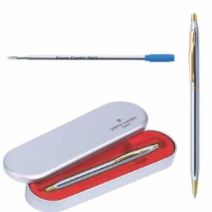 PIERRE CARDIN KRISS WHITE GOLD BALL PEN - INK BLUE