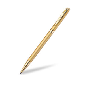 PIERRE CARDIN BEVERLY HILLS SATIN GOLD ROLLER PEN - BLUE INK