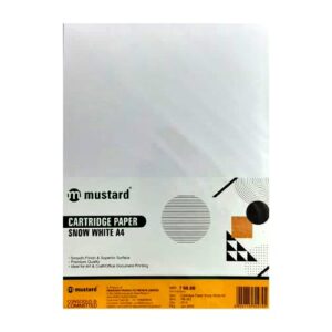MUSTARD A4 SIZE CARTRIDGE PAPER SHEET, SNOW WHITE, 25 SHEETS – PACK OF 1