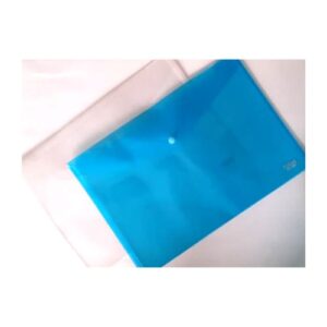 SECUREX (FABIO) FB-401, CLEAR BAG, BUTTON FOLDER, WHITE & BLUE TRANSPARENT