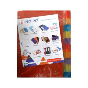 SECUREX DIVIDER/SEPARATOR SET MULTICOLORED - A4 -PACK OF 10 SHEETS