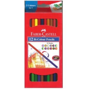 FABER CASTELL 12 BI COLOUR PENCILS SET - 24 SHADES