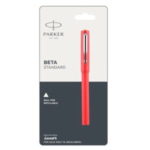 PARKER BETA STANDARD  BALL PEN REFILLABLE CHROME TRIM- INK COLOR - BLUE