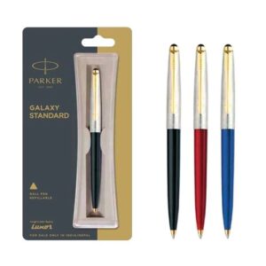 PARKER GALAXY STANDARD GOLD TRIM BALL PEN -INK COLOR – BLUE