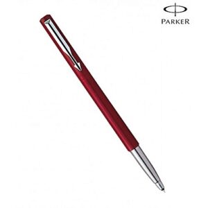 PARKER VECTOR STANDARD ROLLER BALL PEN REFILLABLE CHROME TRIM- INK COLOR – BLUE