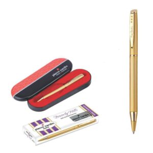 PIERRE CARDIN BEVERLY HILLS SATIN GOLD BALL PEN - BLUE INK