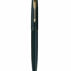 PARKER FRONTIER MATTE BLACK GOLD TRIM ROLLER BALL PEN – INK COLOR – BLUE