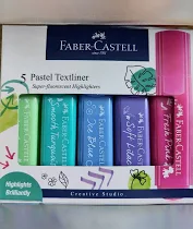 FABER-CASTELL WALLET OF PASTEL COLOR TEXTLINER SET OF 5/ HIGHLIGHTER