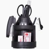 DELI DESK ORGANIZER OFFICE TABLE ACCESSORIES ROTARY PEN PENCIL STAND