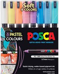 POSCA 1M 0.7MM SOFT COLOURS/UNIBALL