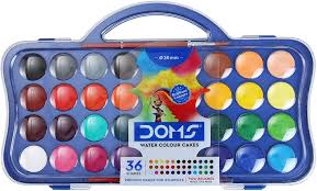 DOMS 36 SHADES 30MM WATER COLOUR CAKES