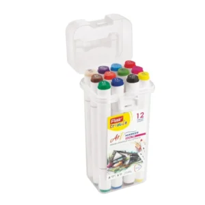 FLAIR Soft Art Marker Dual-Tip 12 Shades| 1 Side Soft Chisel Point & Other Side Brush Tip